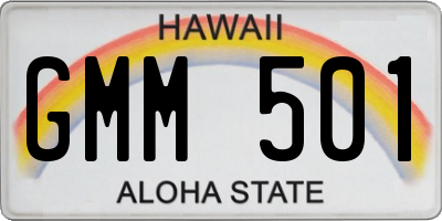 HI license plate GMM501