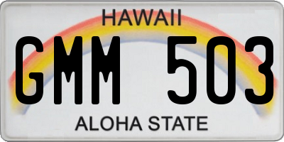 HI license plate GMM503