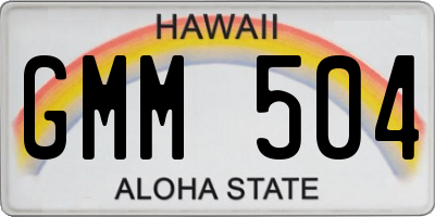 HI license plate GMM504