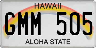 HI license plate GMM505
