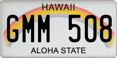 HI license plate GMM508