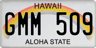 HI license plate GMM509
