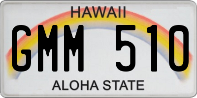 HI license plate GMM510