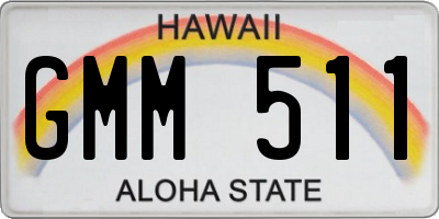 HI license plate GMM511