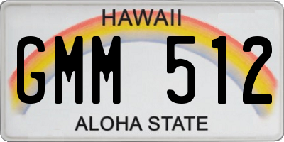 HI license plate GMM512