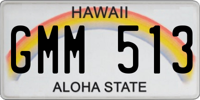 HI license plate GMM513