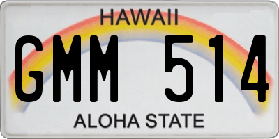 HI license plate GMM514