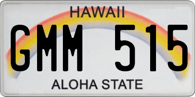 HI license plate GMM515