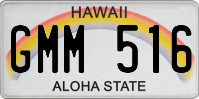 HI license plate GMM516