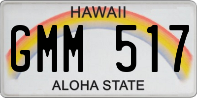 HI license plate GMM517
