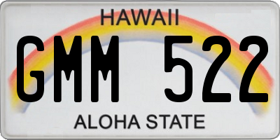 HI license plate GMM522