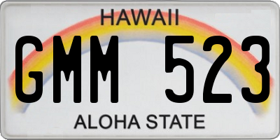 HI license plate GMM523