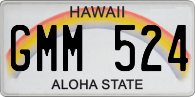 HI license plate GMM524