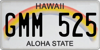 HI license plate GMM525