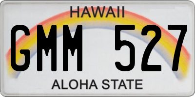 HI license plate GMM527
