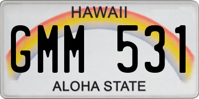 HI license plate GMM531