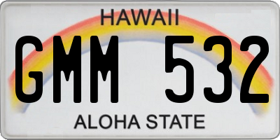 HI license plate GMM532