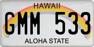 HI license plate GMM533