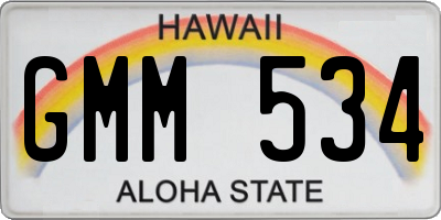 HI license plate GMM534
