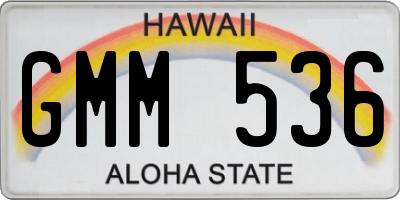 HI license plate GMM536