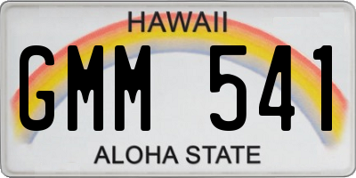 HI license plate GMM541