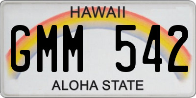 HI license plate GMM542