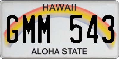 HI license plate GMM543
