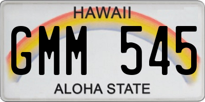 HI license plate GMM545