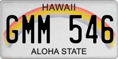 HI license plate GMM546