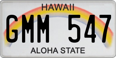HI license plate GMM547