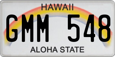 HI license plate GMM548
