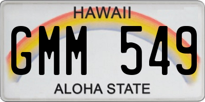 HI license plate GMM549