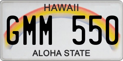 HI license plate GMM550