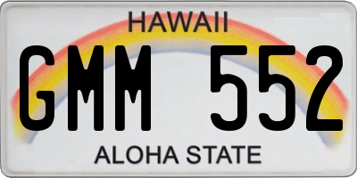 HI license plate GMM552