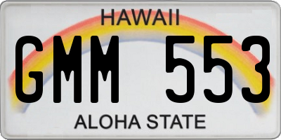 HI license plate GMM553