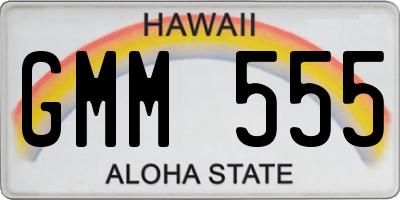 HI license plate GMM555