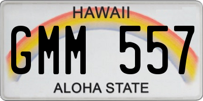 HI license plate GMM557