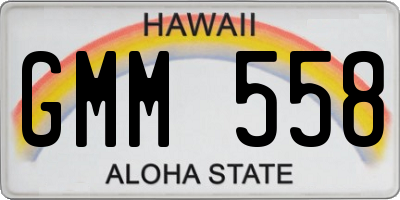 HI license plate GMM558