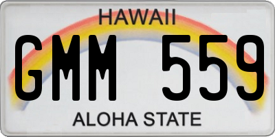 HI license plate GMM559
