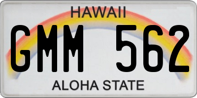 HI license plate GMM562
