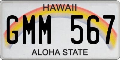 HI license plate GMM567