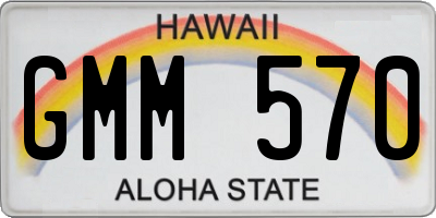 HI license plate GMM570