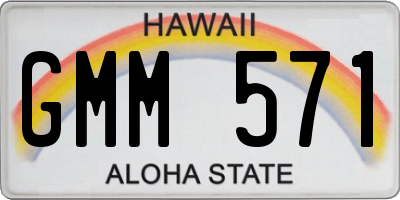 HI license plate GMM571