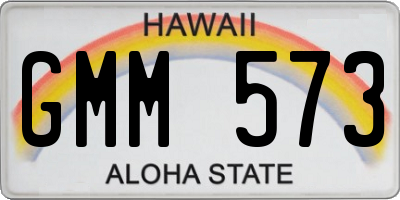 HI license plate GMM573