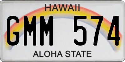 HI license plate GMM574