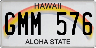 HI license plate GMM576