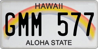 HI license plate GMM577