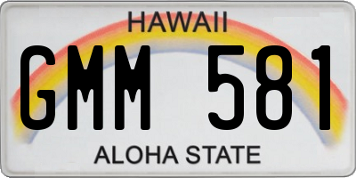 HI license plate GMM581