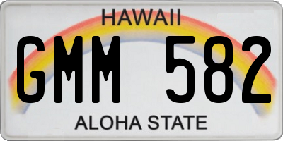 HI license plate GMM582