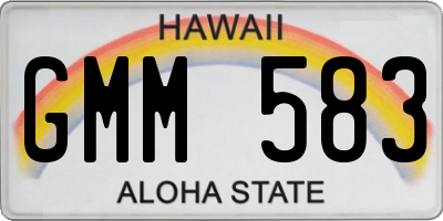 HI license plate GMM583